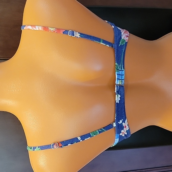 Rhythm Blue Floral Bikini Top Size Large Underwire - Picture 5 of 7